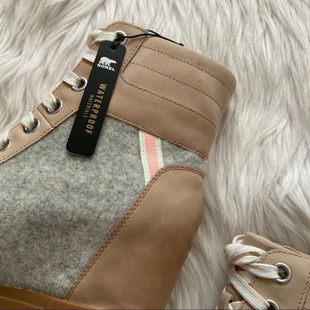 NIB Women’s Sz 8.5 Sorel Joan of the Arctic Wedge III Lexie Boots in Natural Tan - Picture 5 of 13
